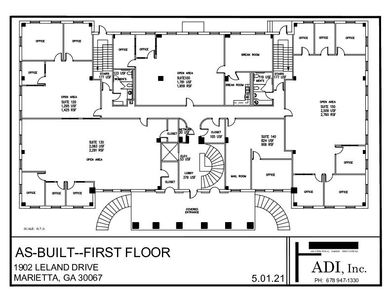 PRIME OFFICE SPACE FOR LEASE-MARIETTA, GA: 1900 Leland Dr SE, Marietta, GA 30067